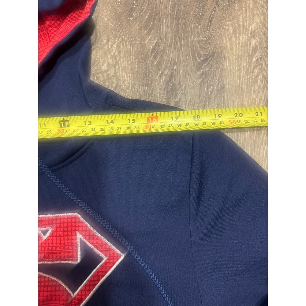 Superman DC Comics Performance Hoodie Navy Blue Gray Red Shield Logo‎ Mens Large - Picture 5 of 9